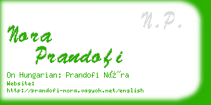 nora prandofi business card